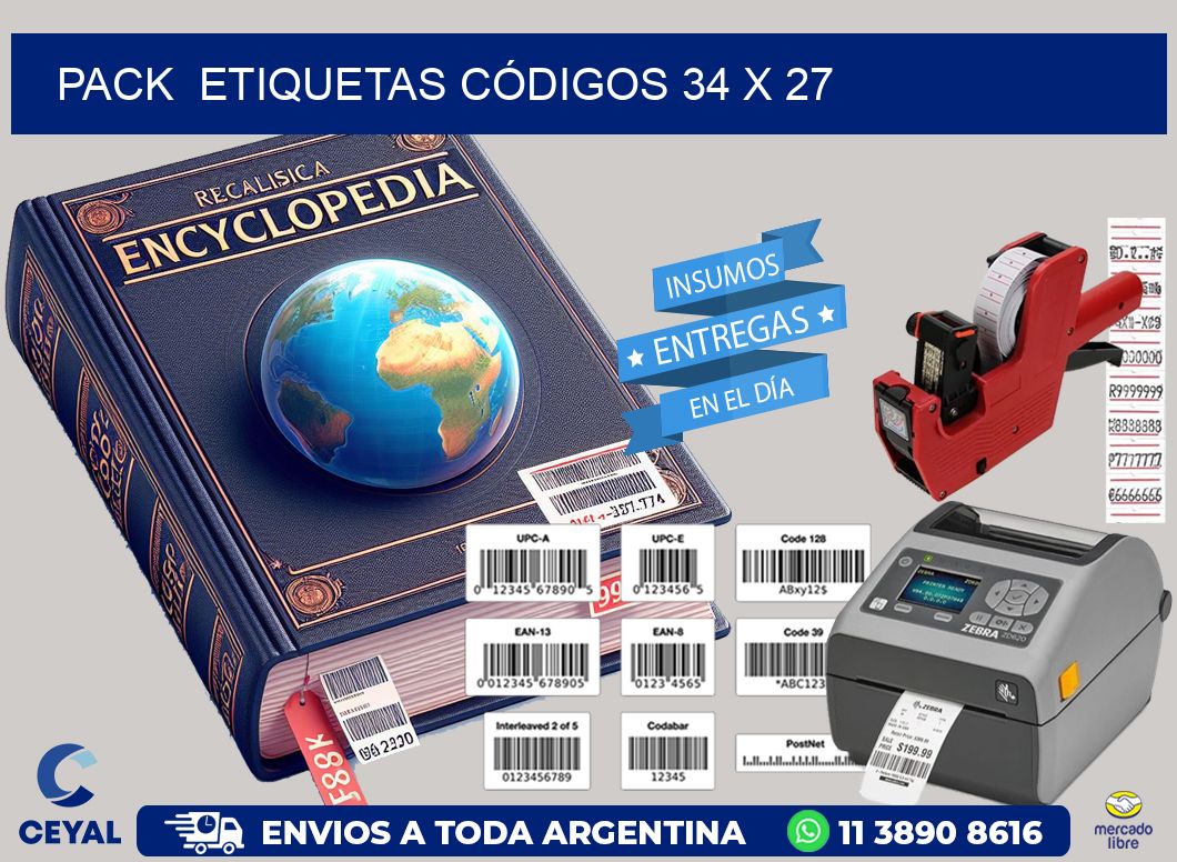 Pack ETIQUETAS CÓDIGOS 34 x 27