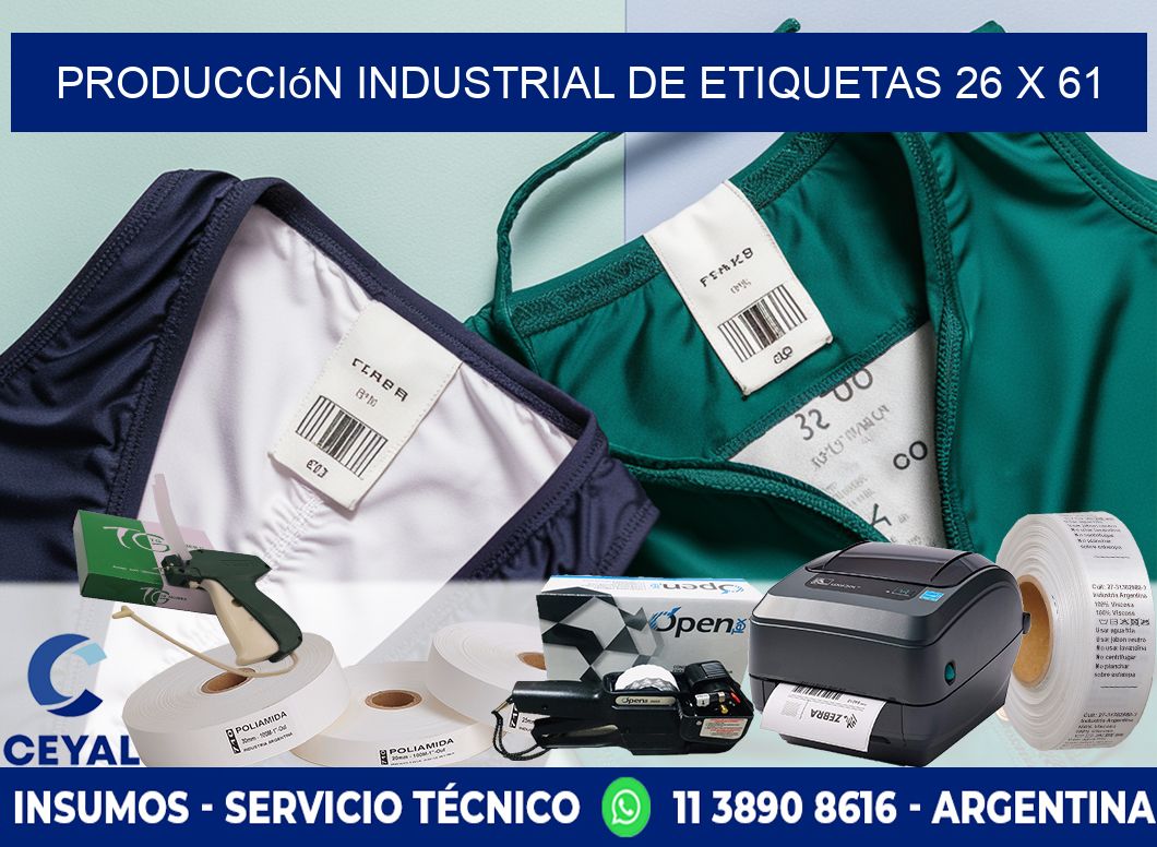Producción industrial de etiquetas 26 x 61