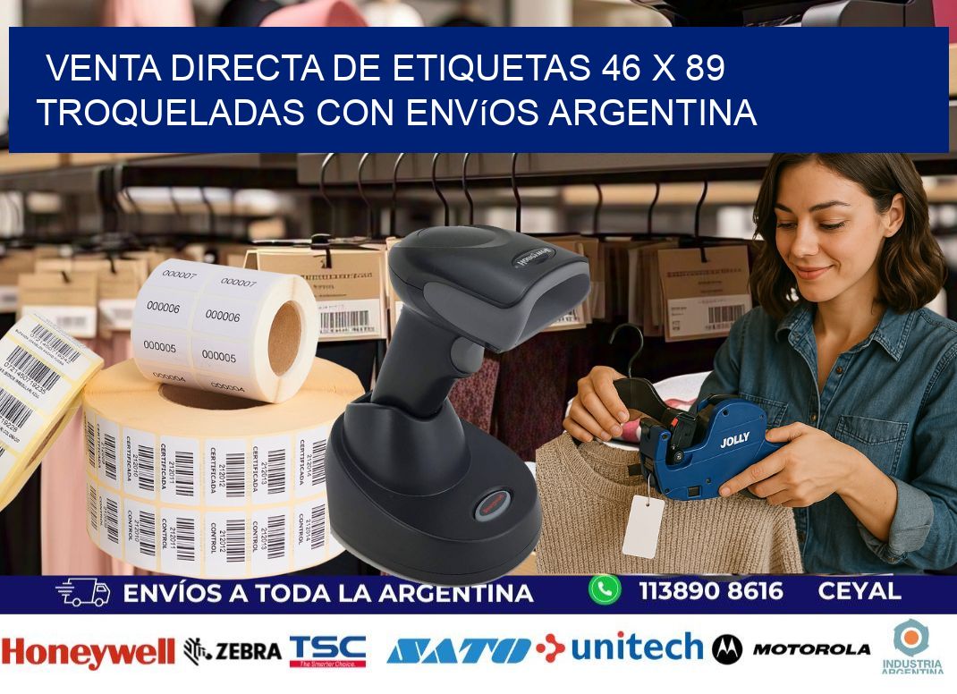 Venta directa de etiquetas 46 x 89 troqueladas con envíos Argentina