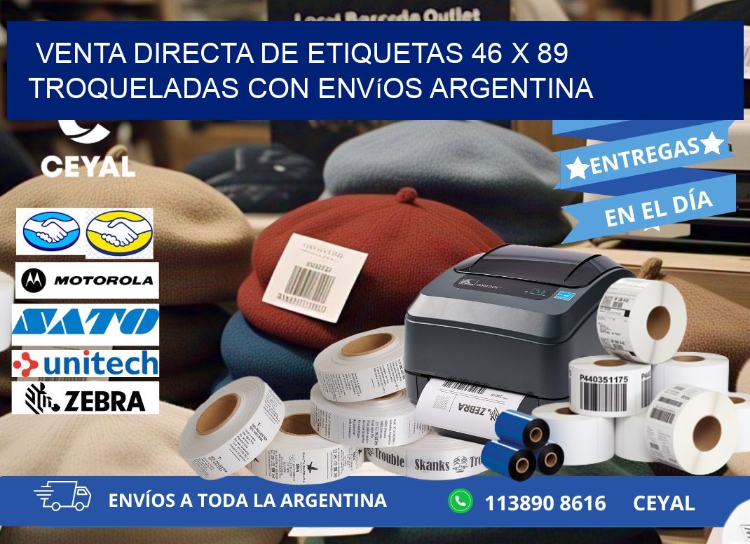 Venta directa de etiquetas 46 x 89 troqueladas con envíos Argentina