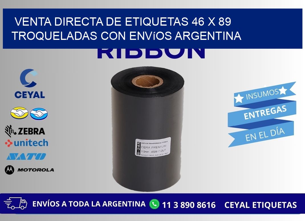 Venta directa de etiquetas 46 x 89 troqueladas con envíos Argentina