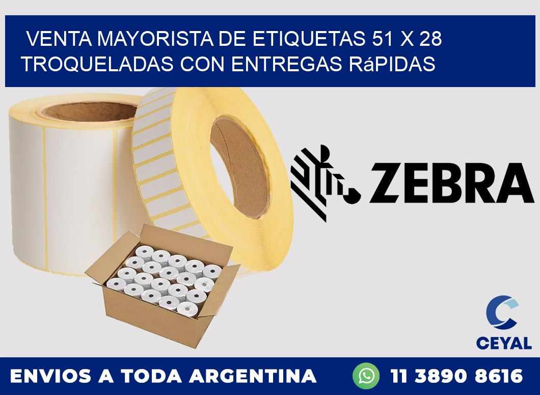 Venta mayorista de etiquetas 51 x 28 troqueladas con entregas rápidas