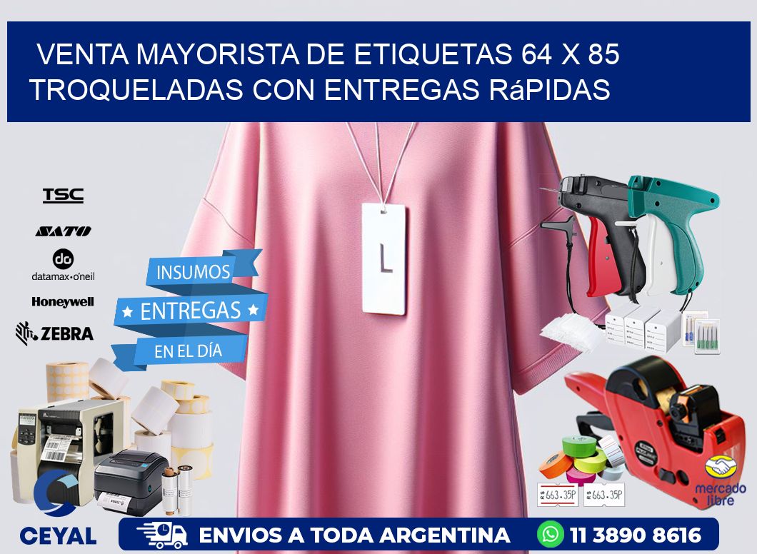 Venta mayorista de etiquetas 64 x 85 troqueladas con entregas rápidas