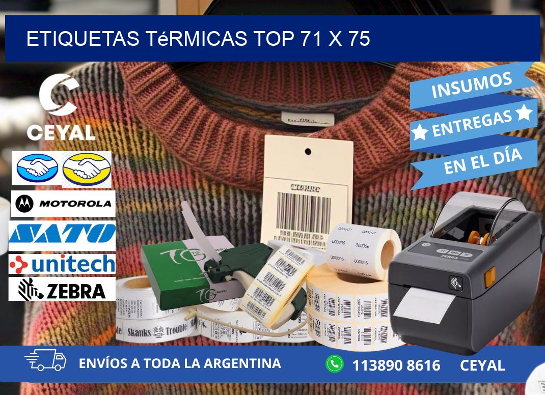 etiquetas Térmicas top 71 x 75