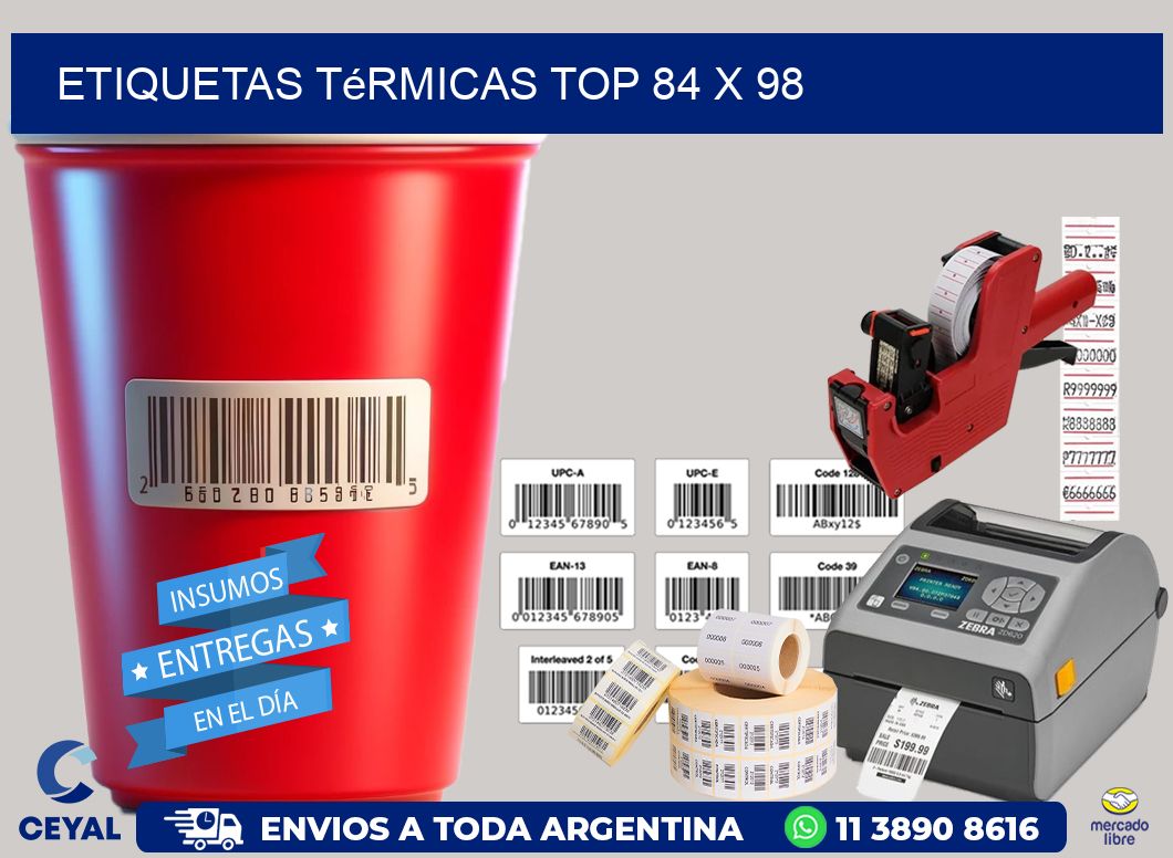 etiquetas Térmicas top 84 x 98
