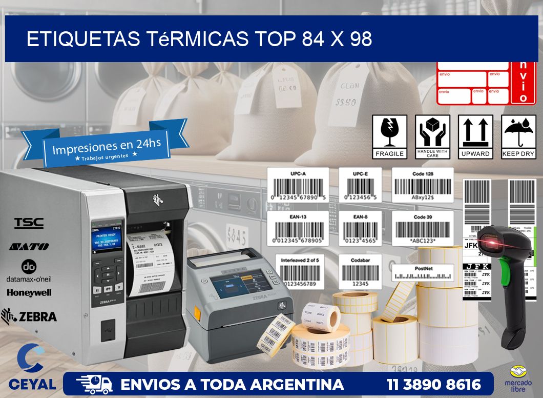 etiquetas Térmicas top 84 x 98