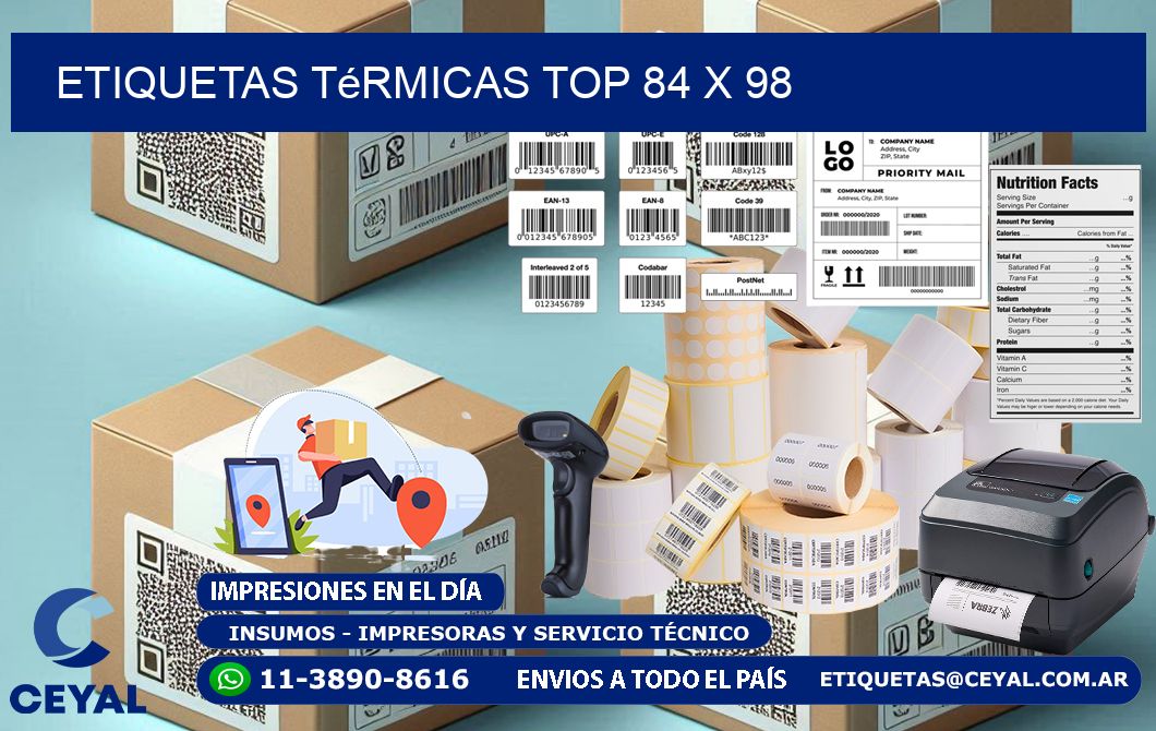 etiquetas Térmicas top 84 x 98