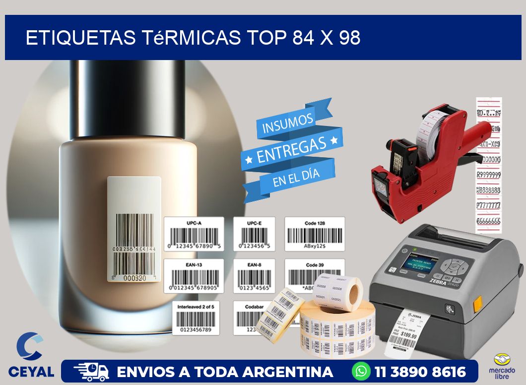 etiquetas Térmicas top 84 x 98