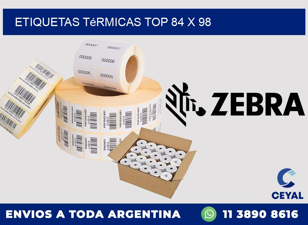 etiquetas Térmicas top 84 x 98