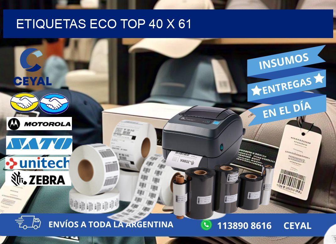 etiquetas eco top 40 x 61
