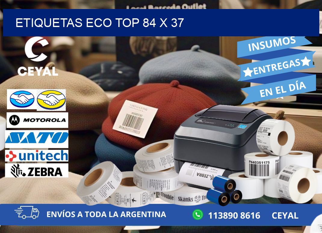 etiquetas eco top 84 x 37
