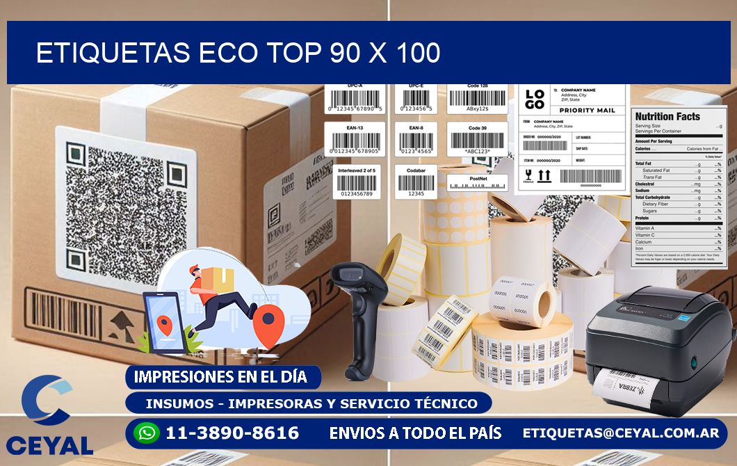 etiquetas eco top 90 x 100
