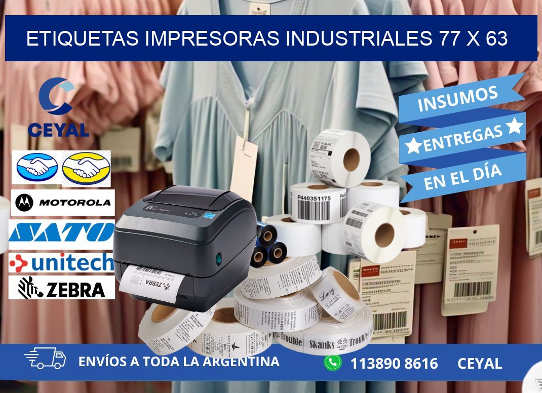 etiquetas impresoras industriales 77 x 63