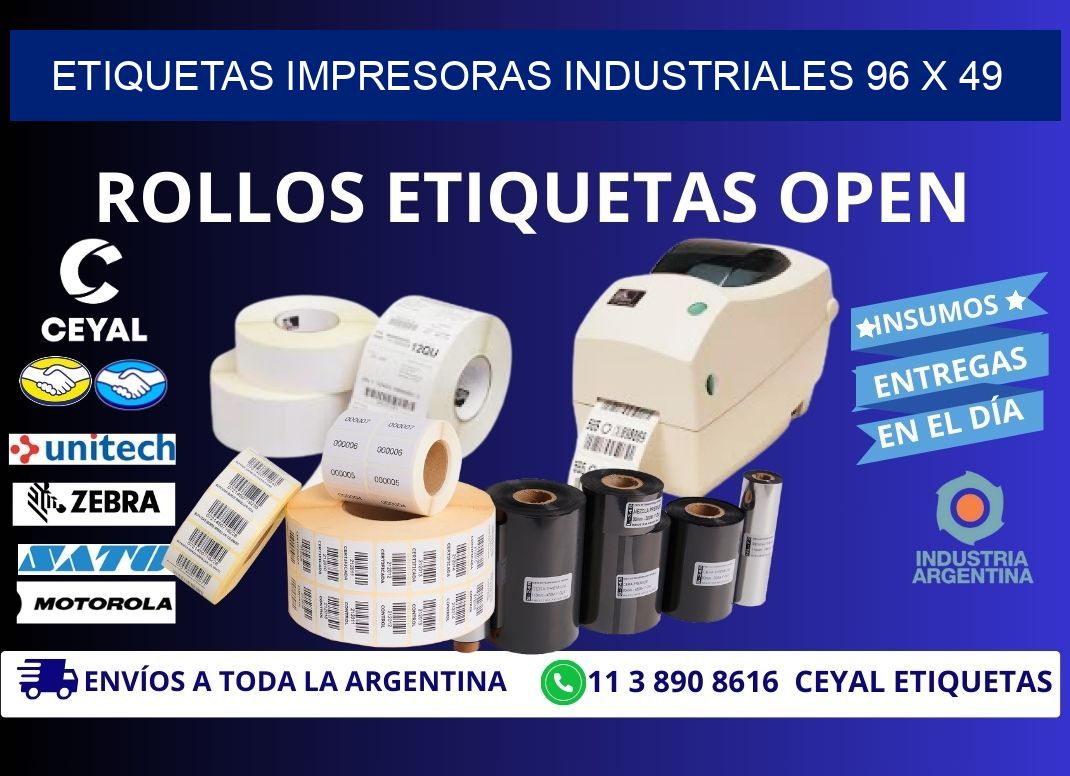 etiquetas impresoras industriales 96 x 49