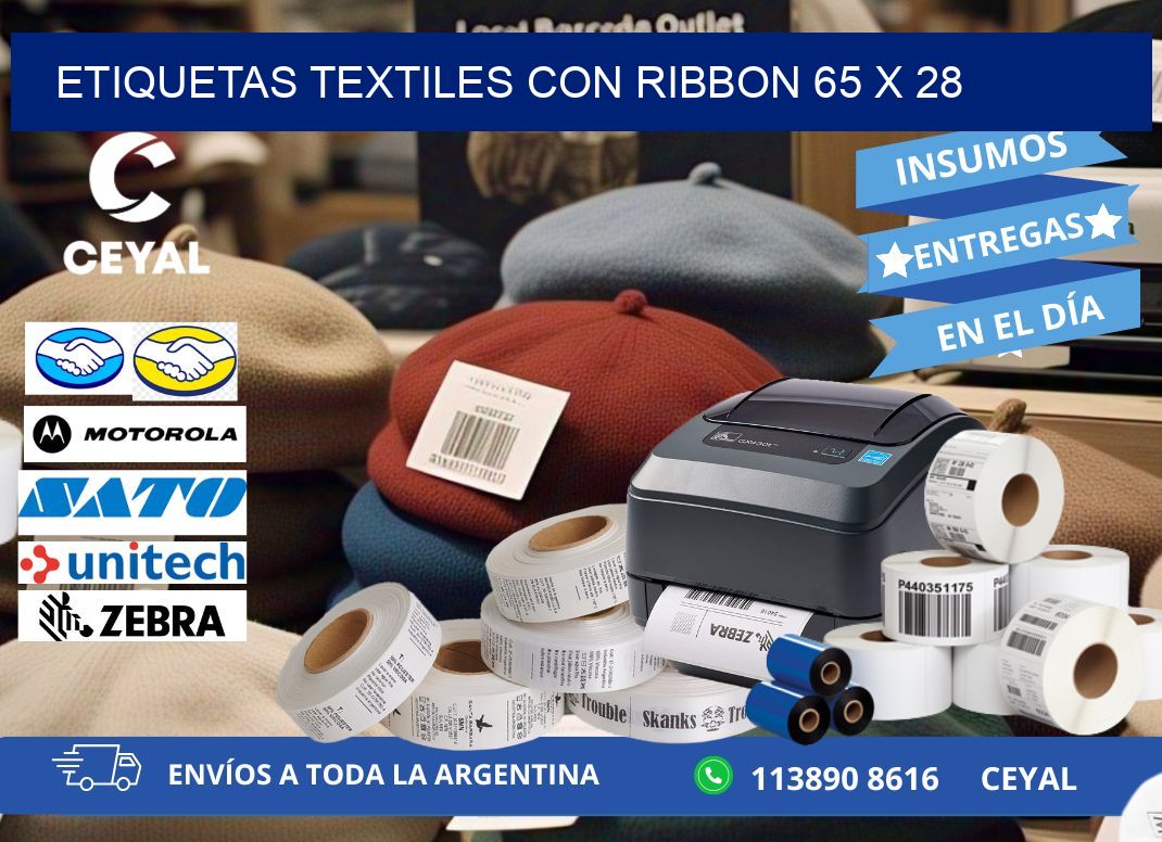 etiquetas textiles con ribbon 65 x 28
