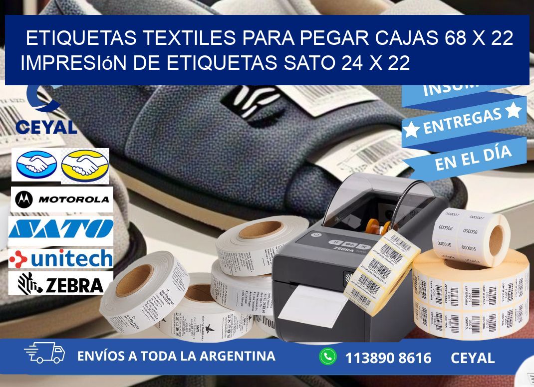 etiquetas textiles para pegar cajas 68 x 22 impresión de etiquetas sato 24 x 22