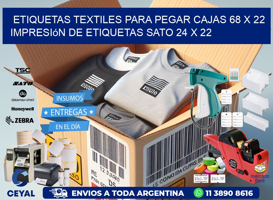 etiquetas textiles para pegar cajas 68 x 22 impresión de etiquetas sato 24 x 22