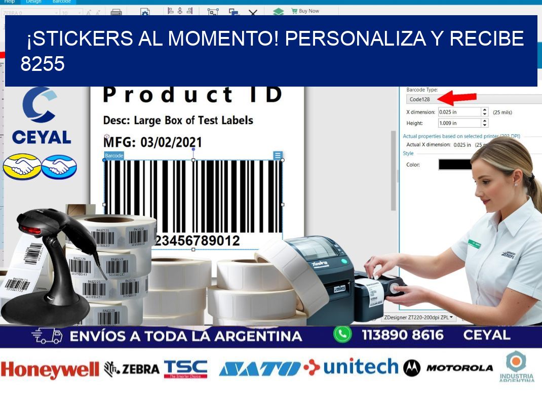¡Stickers al Momento! Personaliza y Recibe 8255