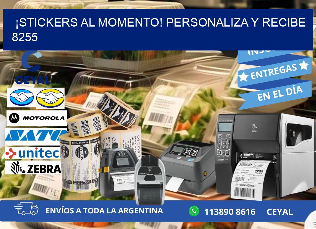 ¡Stickers al Momento! Personaliza y Recibe 8255