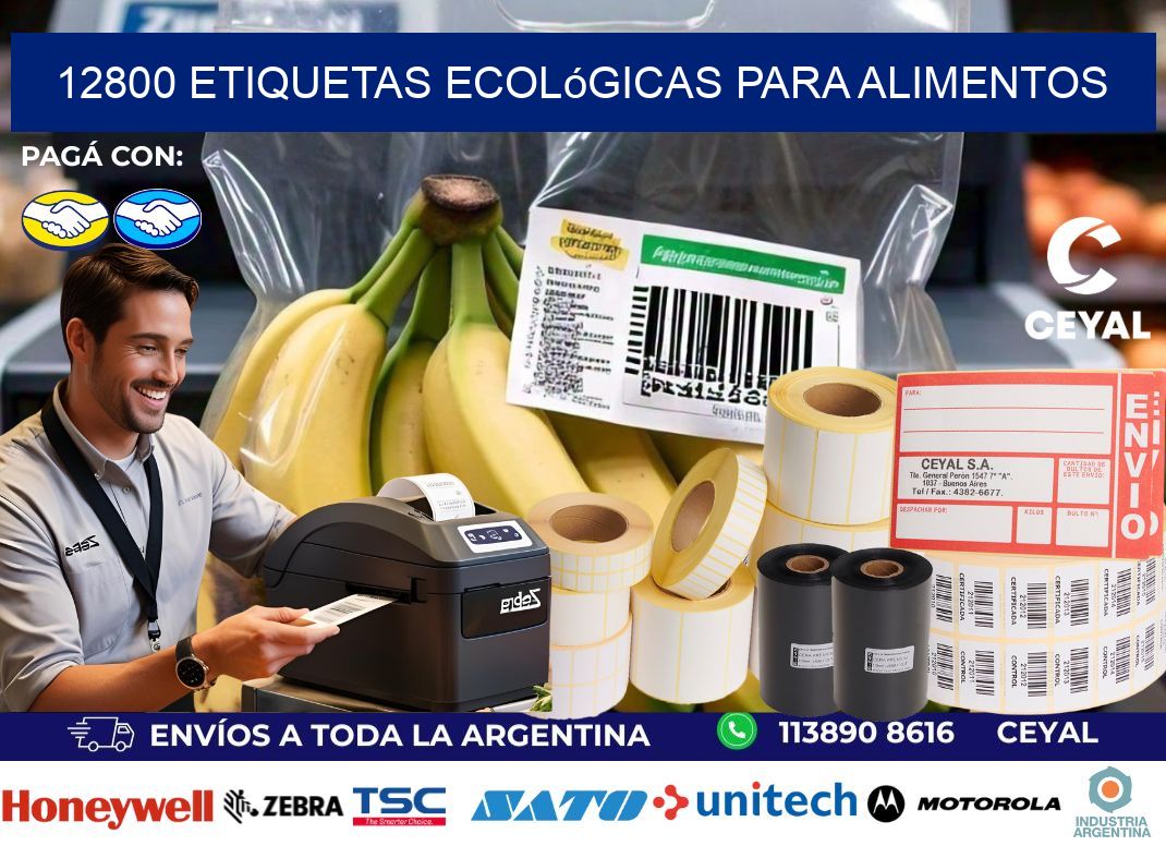 12800 Etiquetas ecológicas para alimentos