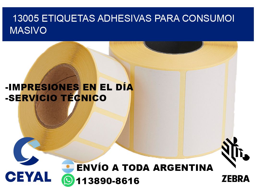 13005 Etiquetas adhesivas para consumoi masivo