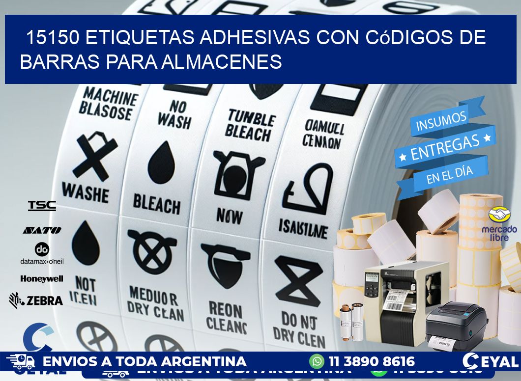 15150 etiquetas adhesivas con códigos de barras para almacenes
