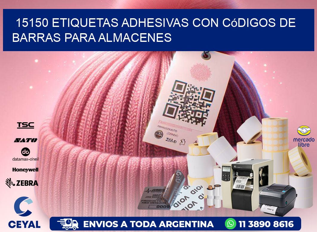 15150 etiquetas adhesivas con códigos de barras para almacenes