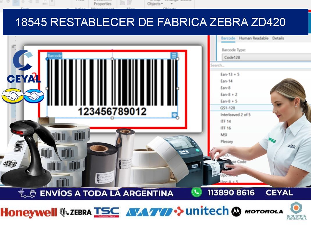 18545 Restablecer de fabrica zebra zd420