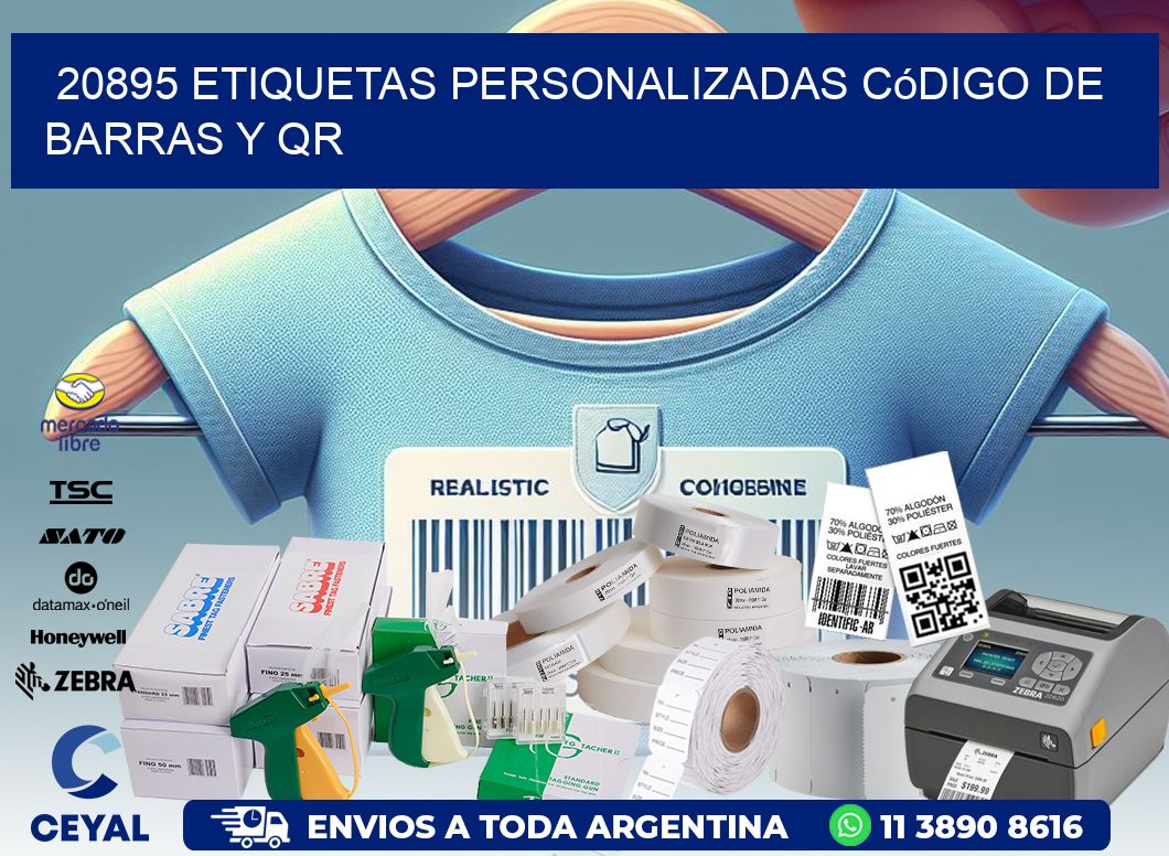 20895 etiquetas personalizadas código de barras y QR