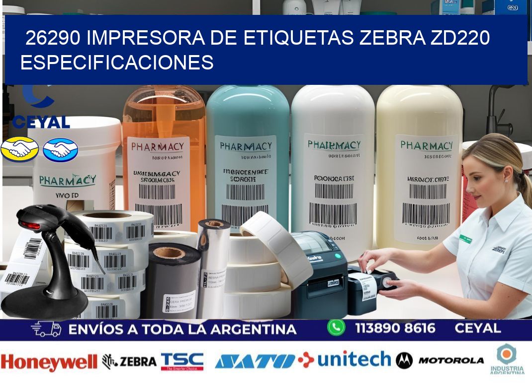 26290 impresora de etiquetas Zebra ZD220 especificaciones