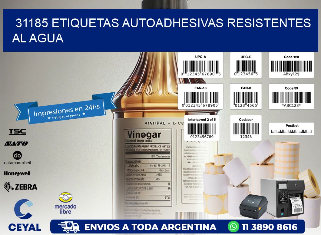 31185 etiquetas autoadhesivas resistentes al agua