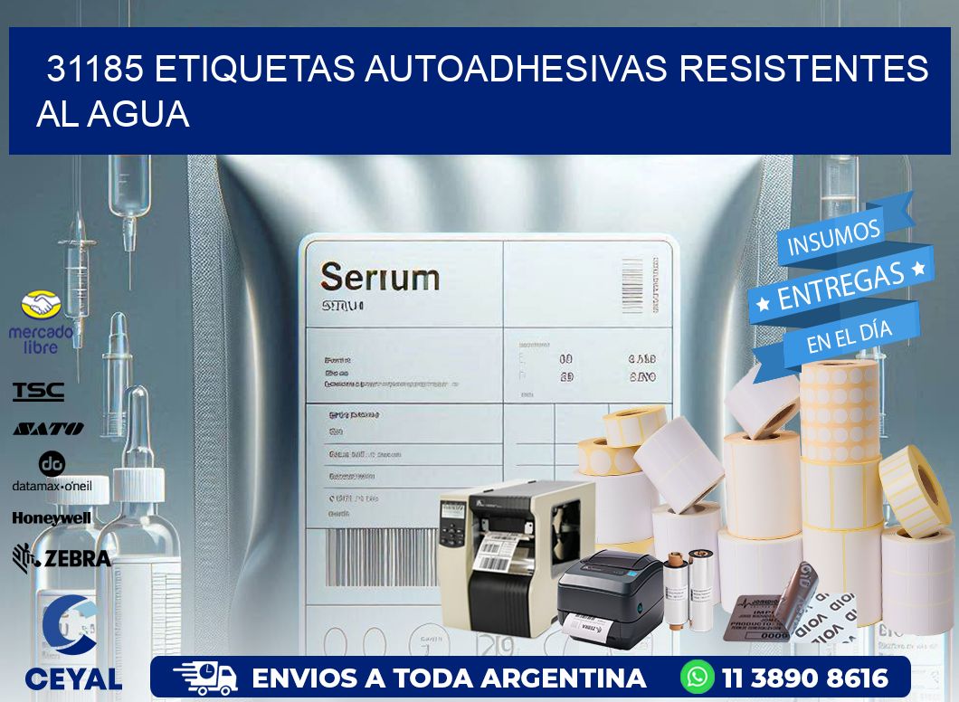 31185 etiquetas autoadhesivas resistentes al agua