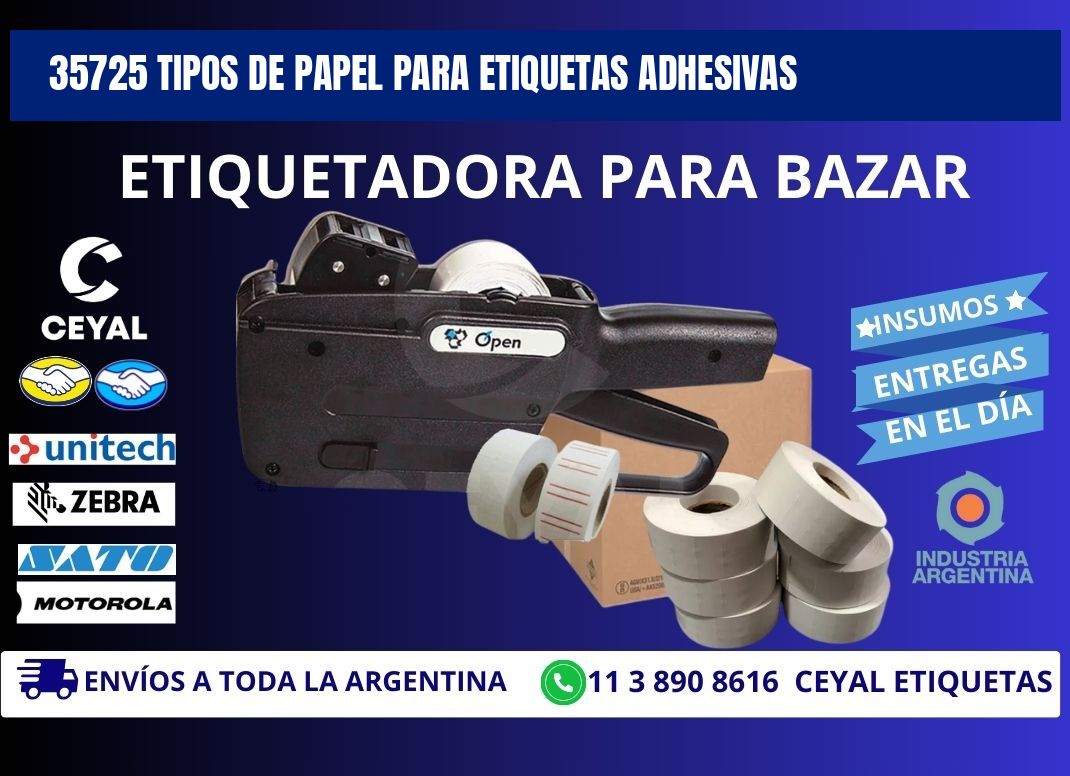 35725 Tipos de papel para etiquetas adhesivas