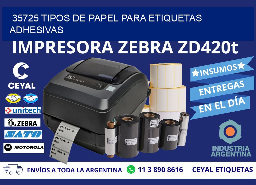 35725 Tipos de papel para etiquetas adhesivas