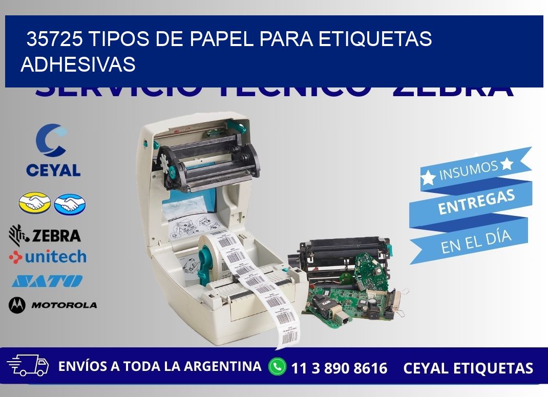 35725 Tipos de papel para etiquetas adhesivas