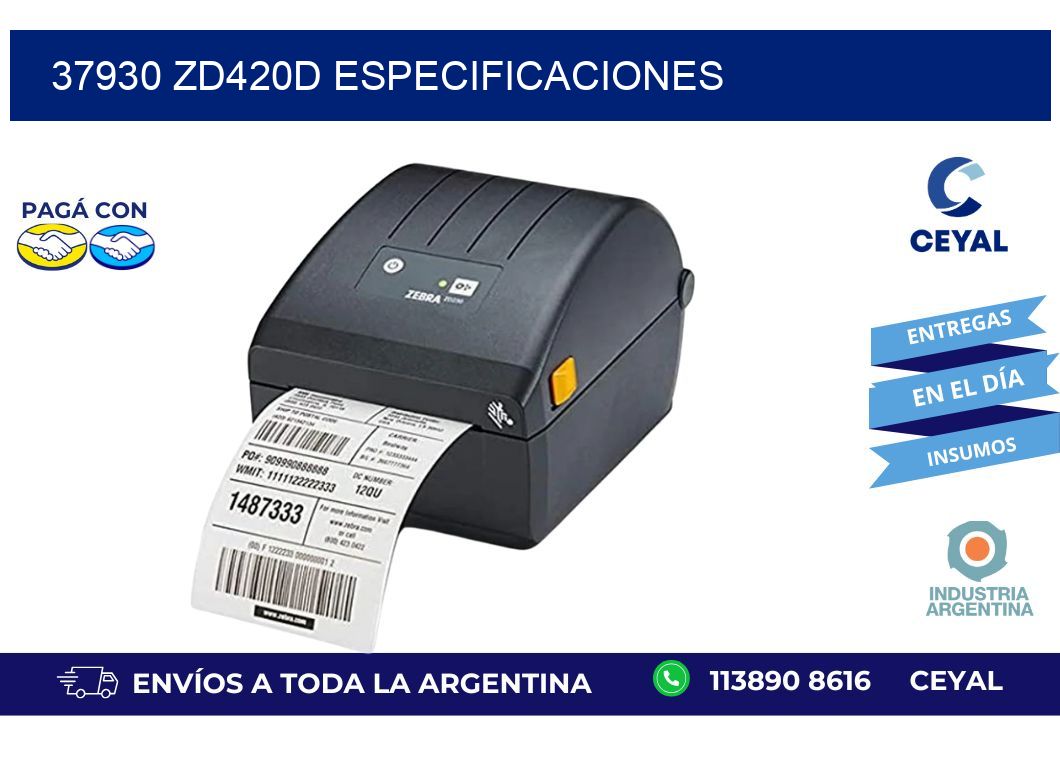 37930 ZD420d especificaciones