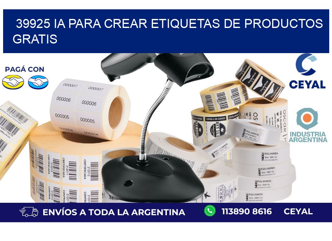 39925 IA para crear etiquetas de productos gratis