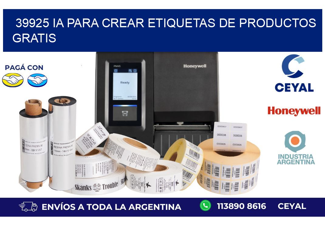 39925 IA para crear etiquetas de productos gratis
