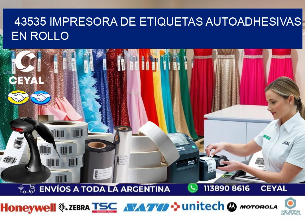 43535 impresora de etiquetas autoadhesivas en rollo