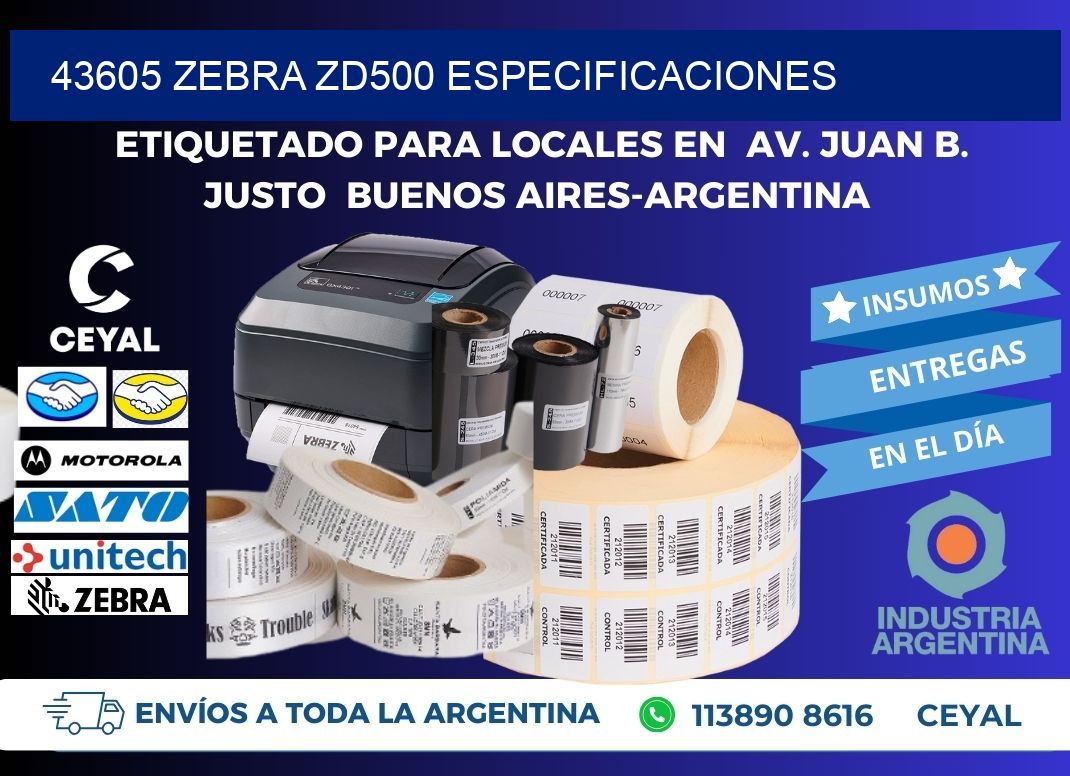 43605 Zebra ZD500 especificaciones