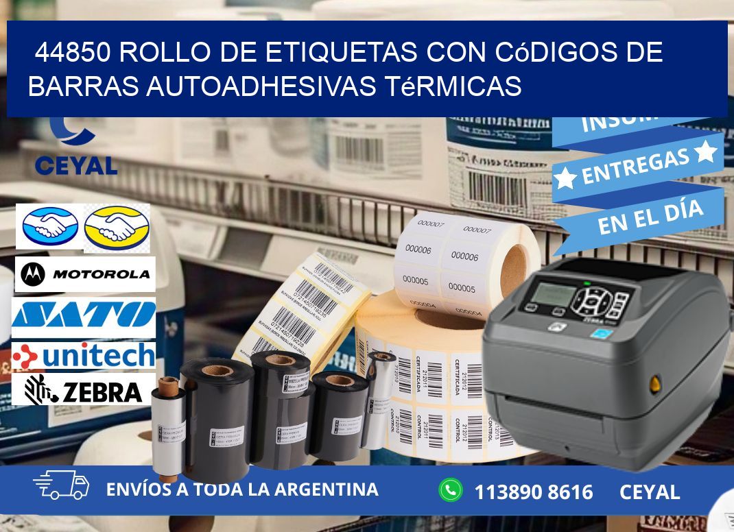 44850 Rollo de etiquetas con códigos de barras autoadhesivas térmicas