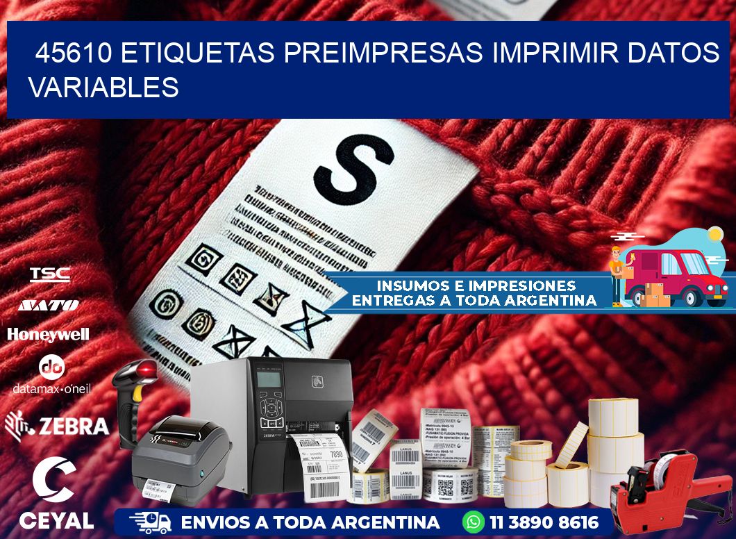 45610 Etiquetas preimpresas imprimir datos variables