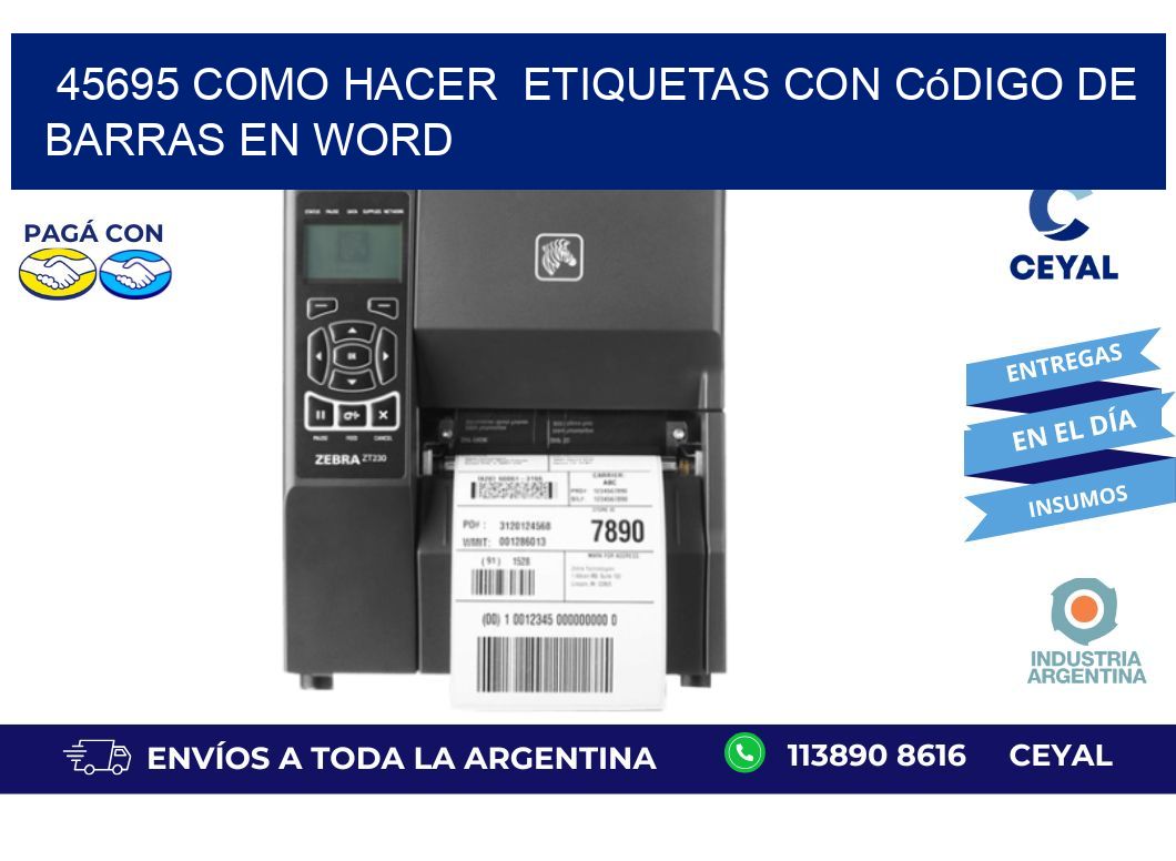 45695 Como hacer  etiquetas con código de barras en Word