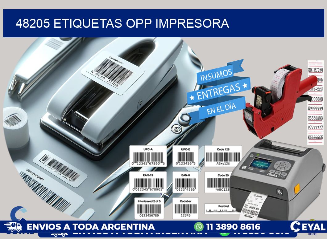 48205 etiquetas opp impresora