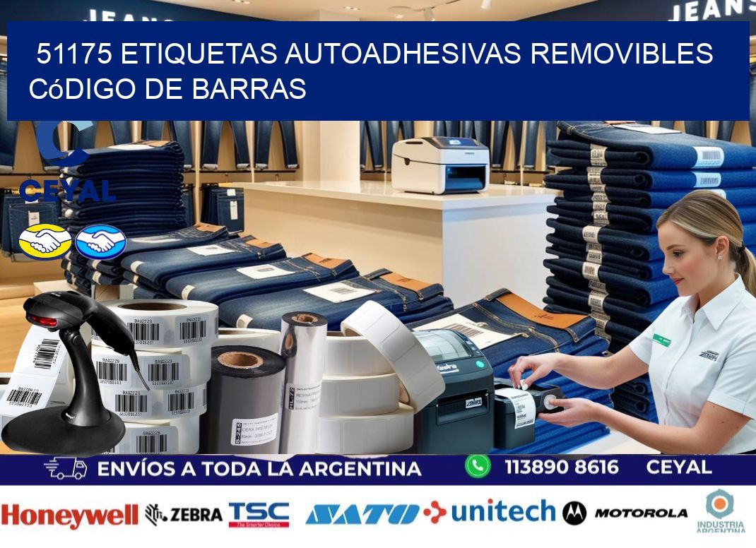 51175 etiquetas autoadhesivas removibles código de barras