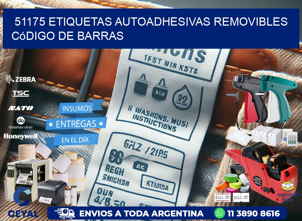 51175 etiquetas autoadhesivas removibles código de barras