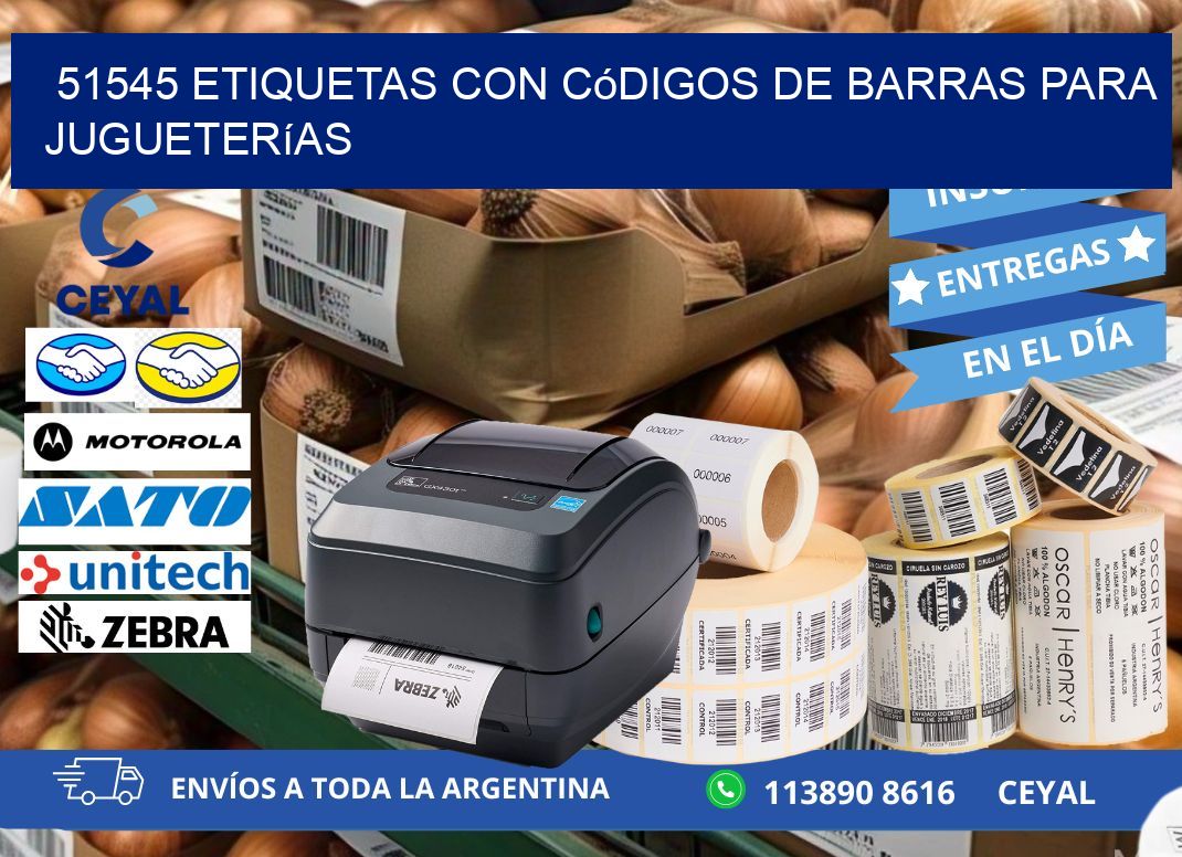 51545 etiquetas con códigos de barras para jugueterías