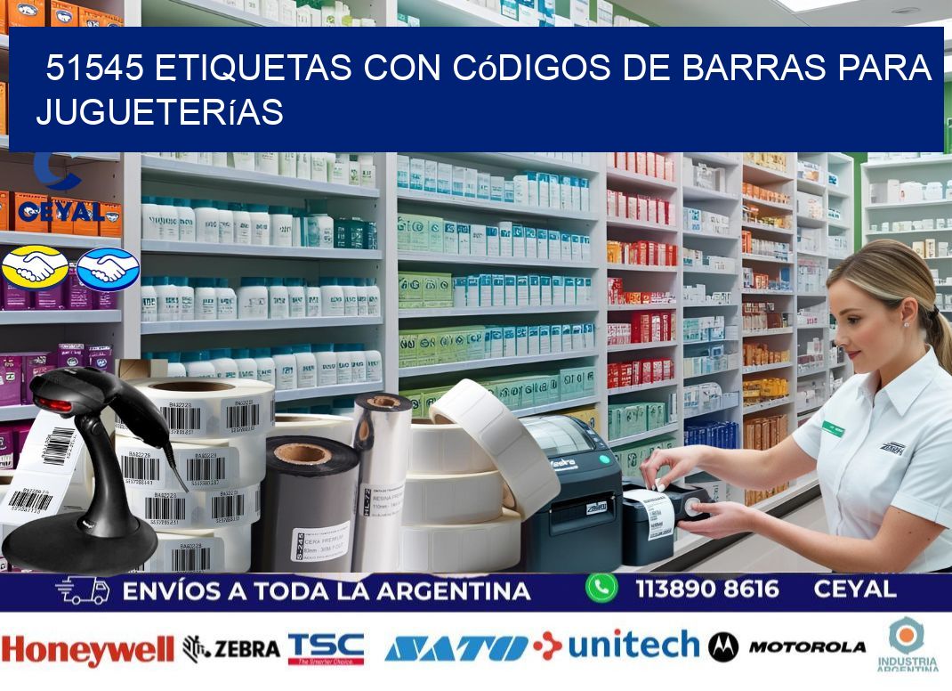 51545 etiquetas con códigos de barras para jugueterías