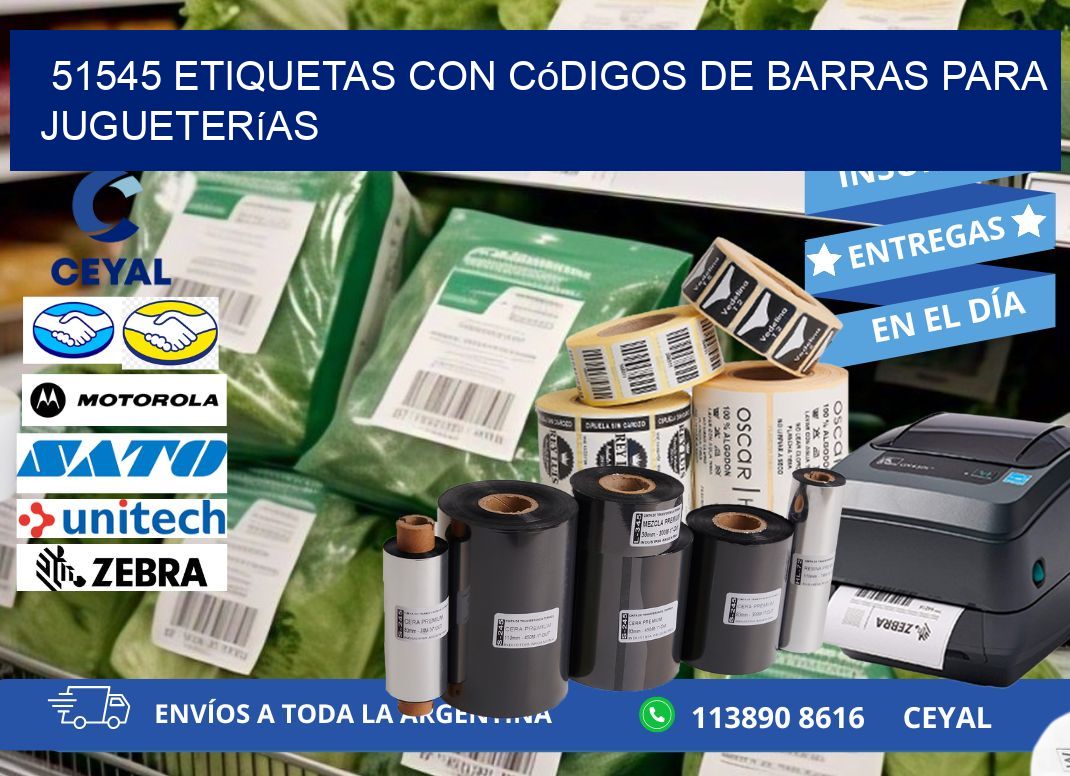 51545 etiquetas con códigos de barras para jugueterías