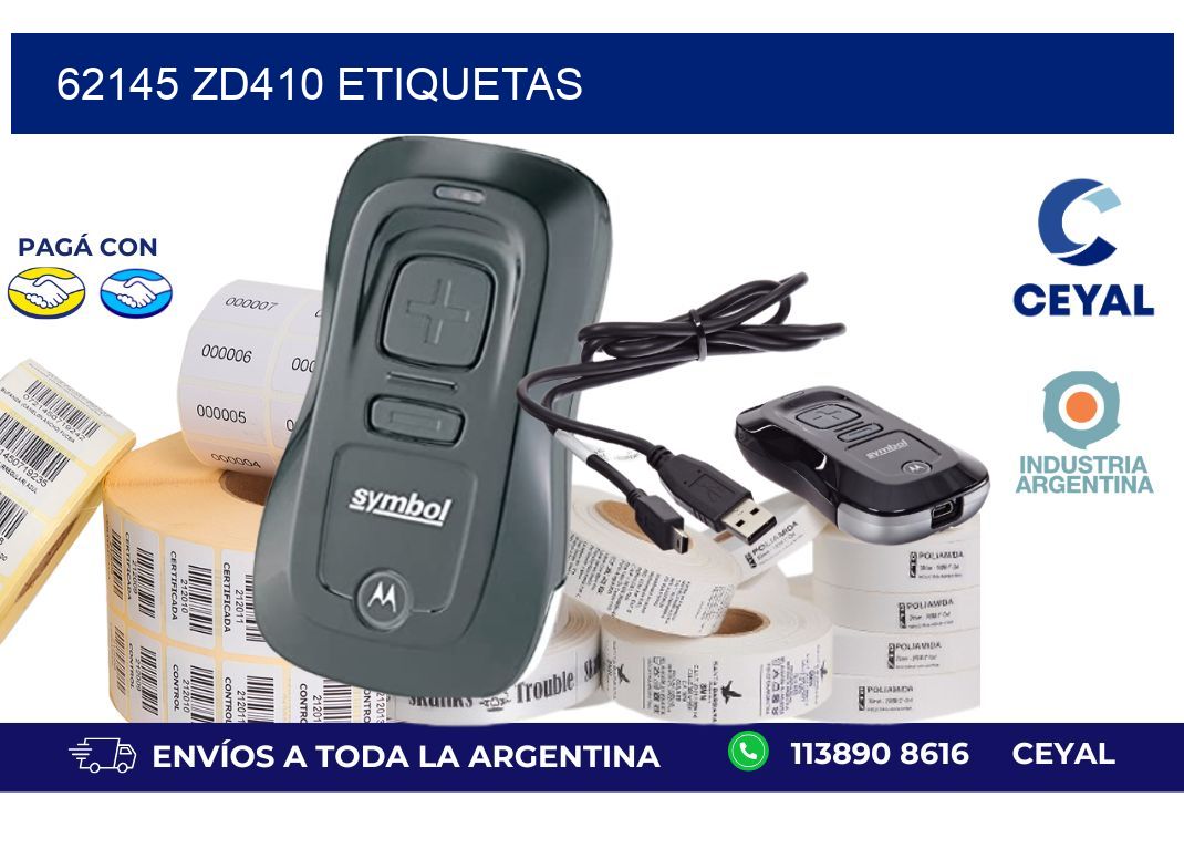 62145 ZD410 etiquetas